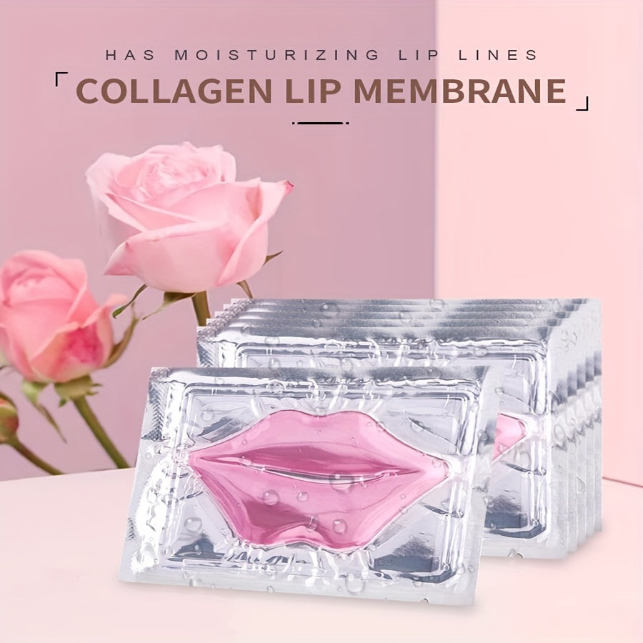 20-Pack Pink Crystal Collagen Lip Masks with Hyaluronic Acid for Hydration, Anti-Dry Lip Care Set, Moisturizing & Soothing Lip Patches, Ideal Mother's Day Gift for Women